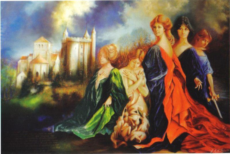 unknow artist Les dames de Morthemer Germany oil painting art